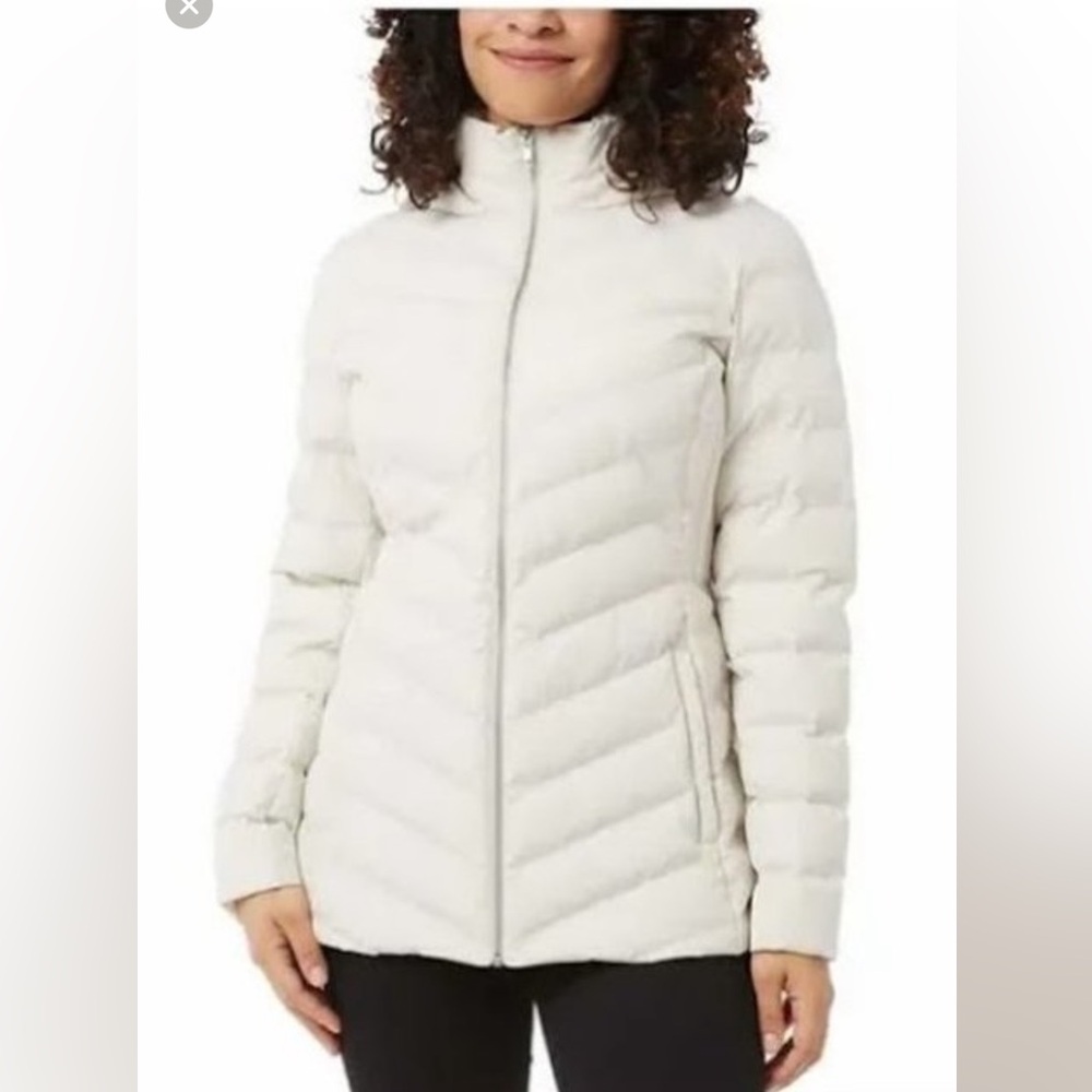 32 Degrees Ladies' Power Tech Hooded Jacket Cream Size XXL Puffer - Picture 1 of 10